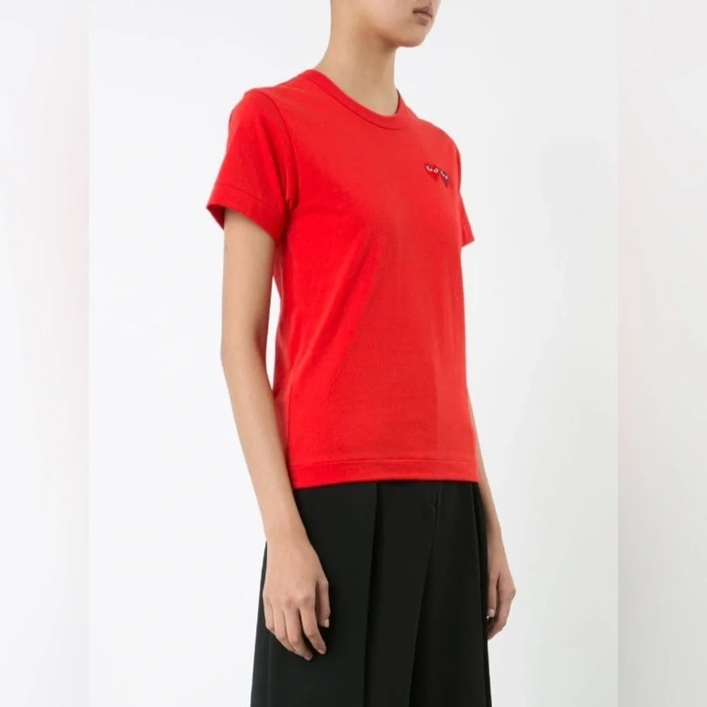 AUTHENTIC COMMES DES GARÇON crew neck short sleeve red t shirt xs - Picture 2 of 11